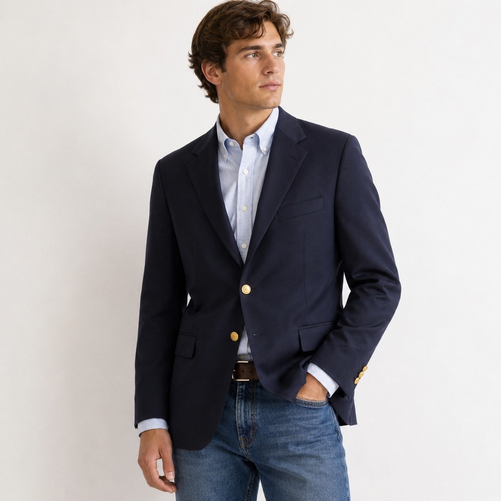 Vintage‎ Polo University Club Ralph Lauren Navy Wool Blazer 42S Union Made